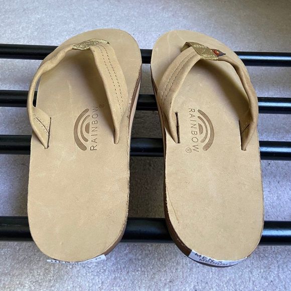 RAINBOW Men Premium Leather Single Layer Sandals - NEW NWOB NWOT - Picture 5 of 8